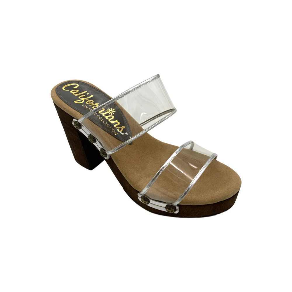 Californians Women's Delilah Platform Heeled Sandal Silver - Medium